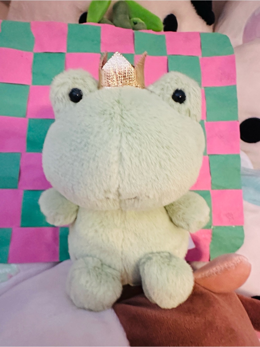 RETIRED Jellycat Crowned Croaker Frog Green Prince Plush Princess Crown Rare